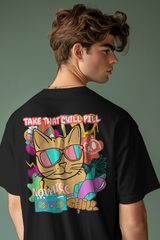 Chill Pill Cat Unisex Oversized Tshirt