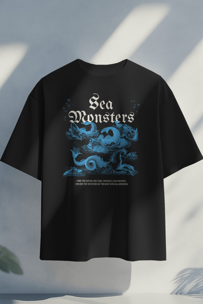 Sea Monsters Unisex Oversized Tshirt